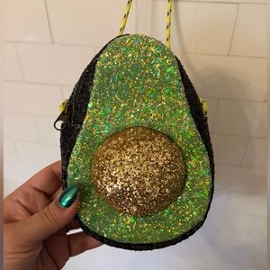 CREWCUTS Glitter Avocado Crossbody Bag